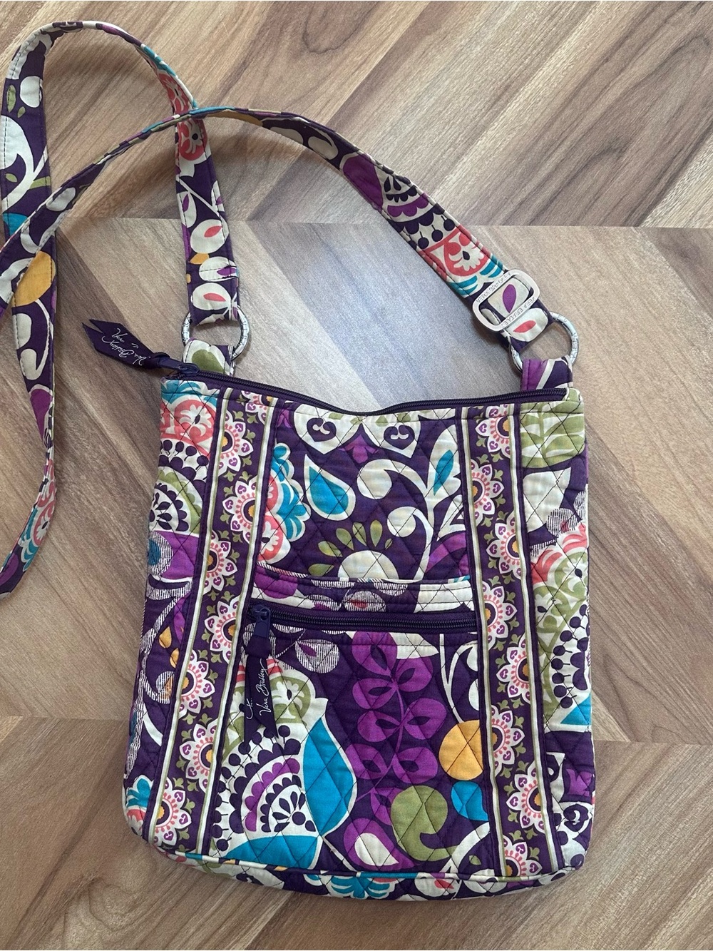 Vera Bradley purple Plum Crazy Hipster crossbody purse bag